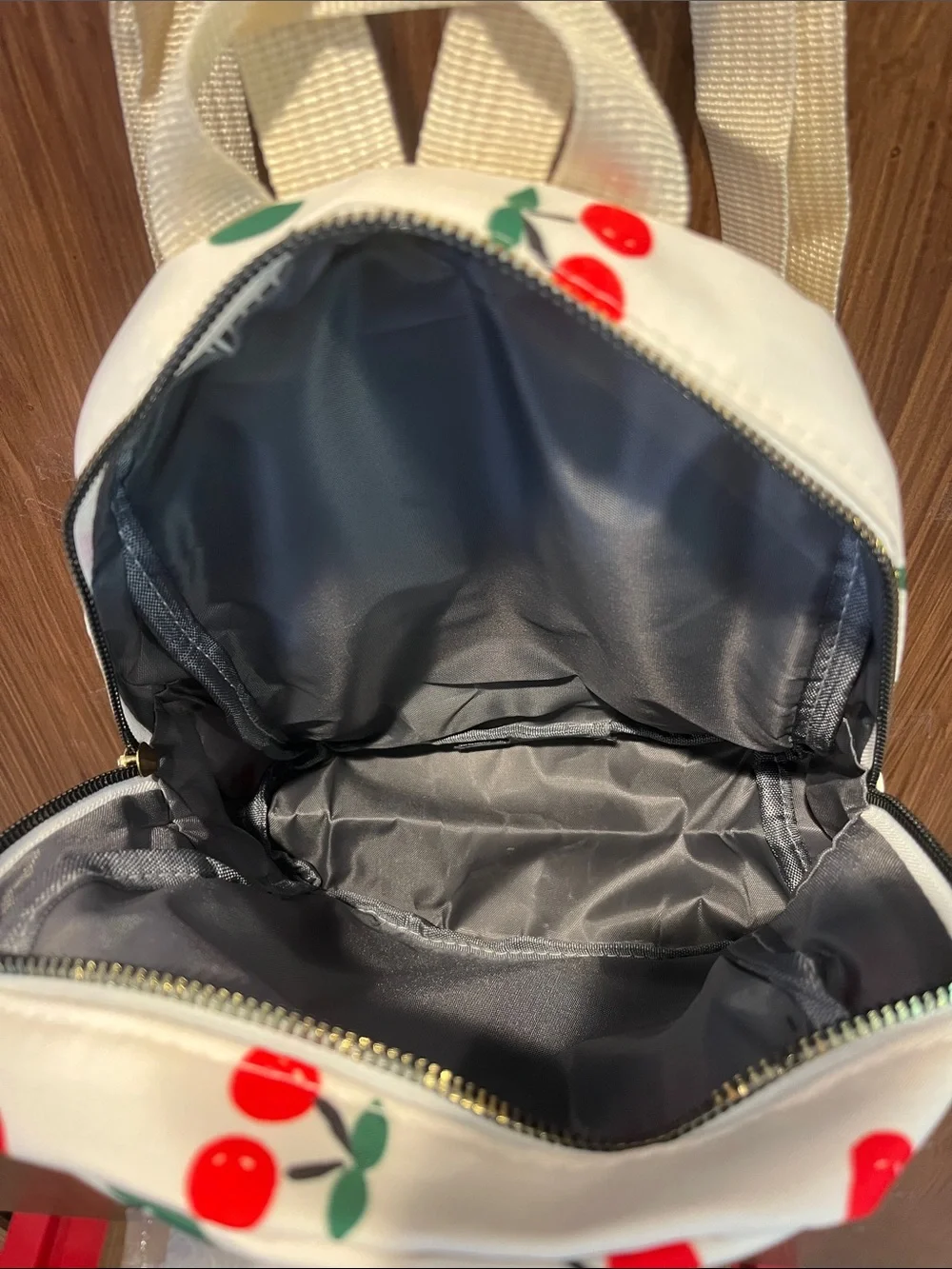 Mini Cherry Backpack With Double Cherry Zipper Pull